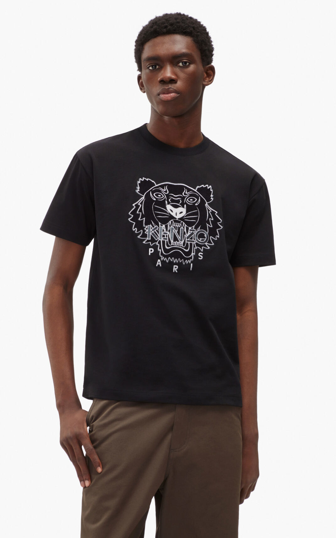 T Shirt Kenzo Homme The Hiver Capsule Tiger Noir QWAZF-4031